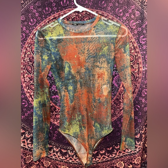 Zara Multicolor Abstract Pattern Top - Picture 1 of 4